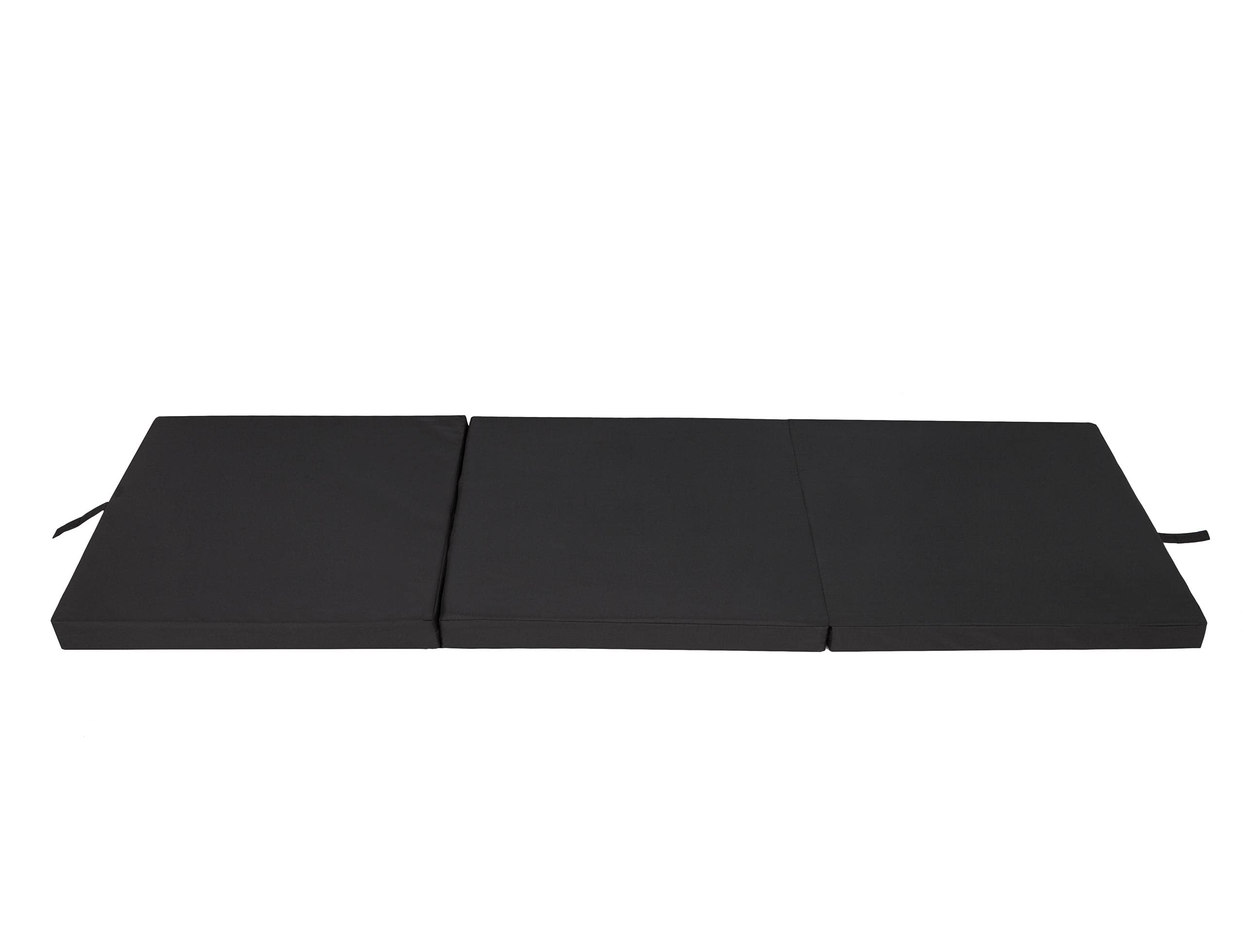 Matelas d'entraînement, matelas d'appoint, matelas de camping, matelas de chambre, matelas de plage, matelas pliant, 180 x 60 cm, noir
