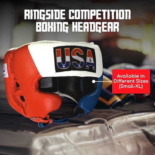 Image of Ringside Competition Boxing Muay Thai MMA Sparring Head Protection Headgear with Cheeks