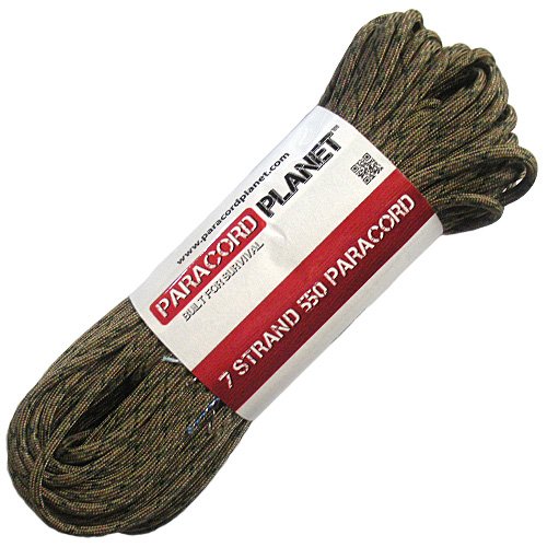 PARACORD PLANET 100 Feet Nylon 550lb Type III 7 Strand Paracord Dark Digital — image 1