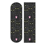 Skateboard Grip Tape Sheet 33 X 9 Inch - Cute Black Cats Sandpaper for Rollerboard Longboard Griptap