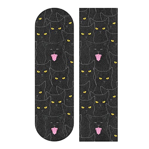 Skateboard Grip Tape Sheet 33 X 9 Inch - Cute Black Cats Sandpaper For Rollerboard Longboard Griptape Bubble Free Skate Tape #TOP30