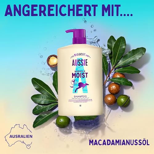 Aussie Miracle Moist Shampoo 1000ml für Brüchigem und Trockenem Haar – Ansicht 4