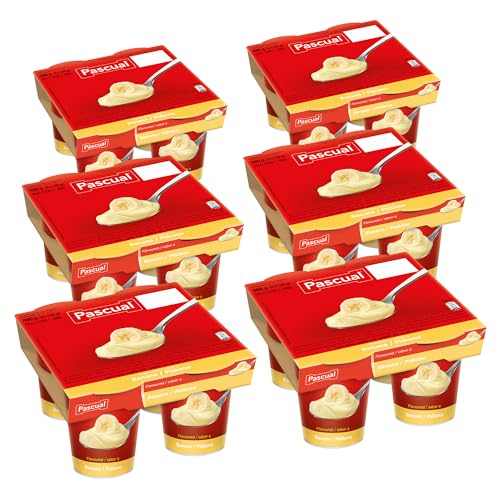 Pascual - Yogur Original Sabor Plátano. Caja de 6 Pack de 4 x 120g. Total 24 uds.