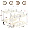 Delamu 2-Tier Multi-Purpose Bathroom Under Sink Organizers and Storage, Stackable Kitchen Pantry Organization, Pull Out Medicine Cabinet Organizer with Movable Dividers, Beige, 2 Pack #1