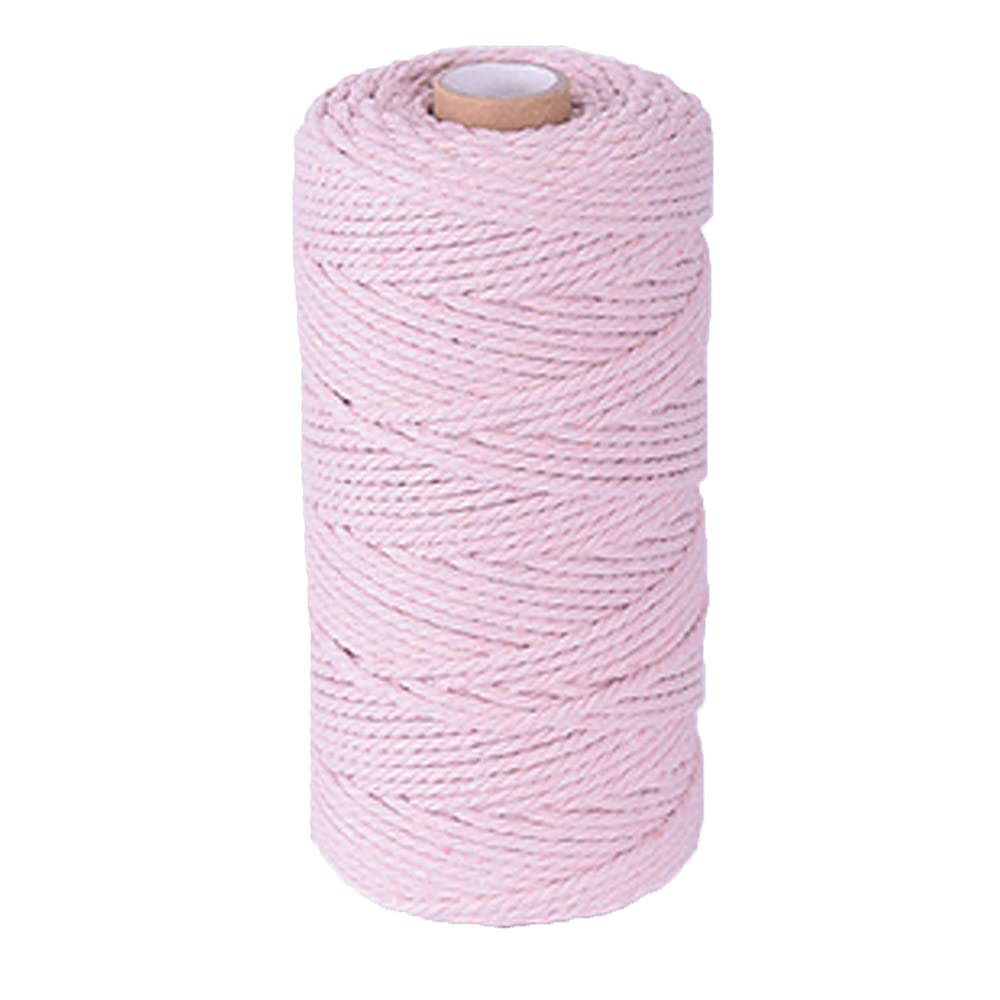 3mm X 109yards Macrame Cotton Cord Colored Cotton Rope Macrame Rope for Handmade Plant Hanger Wall Hanging Craft Making Macrame Supplies Meat Powder