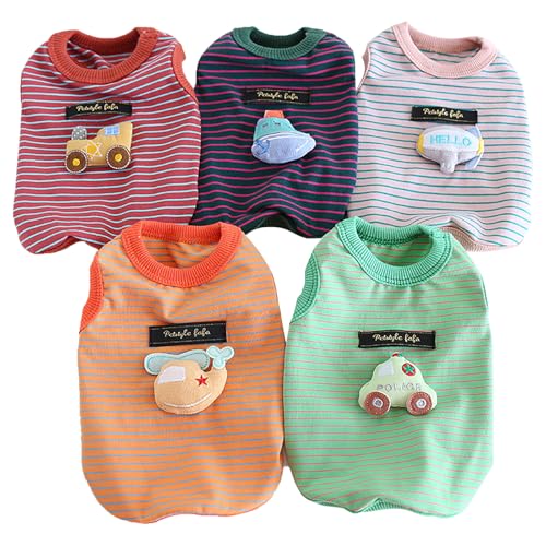 Souher 犬 服 春夏 ドッグウェア タンクトップ ボーダー tシャツ ベスト 洋服 袖なし 可愛い ペット用脱毛保護 日焼き防ぐ お散歩 お出かけ 猫服 おしゃれ かわいい 小型犬 中型犬