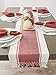 DII Dobby Stripe Woven Table Runner, 13x72 (13x77.5, Fringe Included), Barn Red