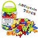 ABCaptain Magnetic Letters Numbers Alphabet ABC 123 Fridge Magnets Preschool Educational Learning Plastic Toy Set Uppercase Lowercase Math Symbols for Toddlers Kids (78 PCS)