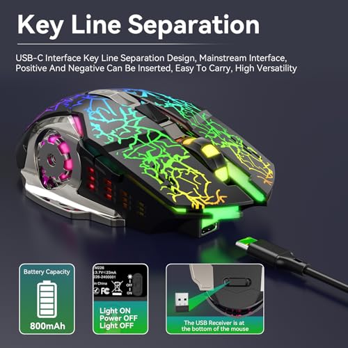 Qyszy88 Wireless Gaming Keyboard And Mouse Combo, Rgb Backlit Rechargeable 2000 Mah Battery thumb #4