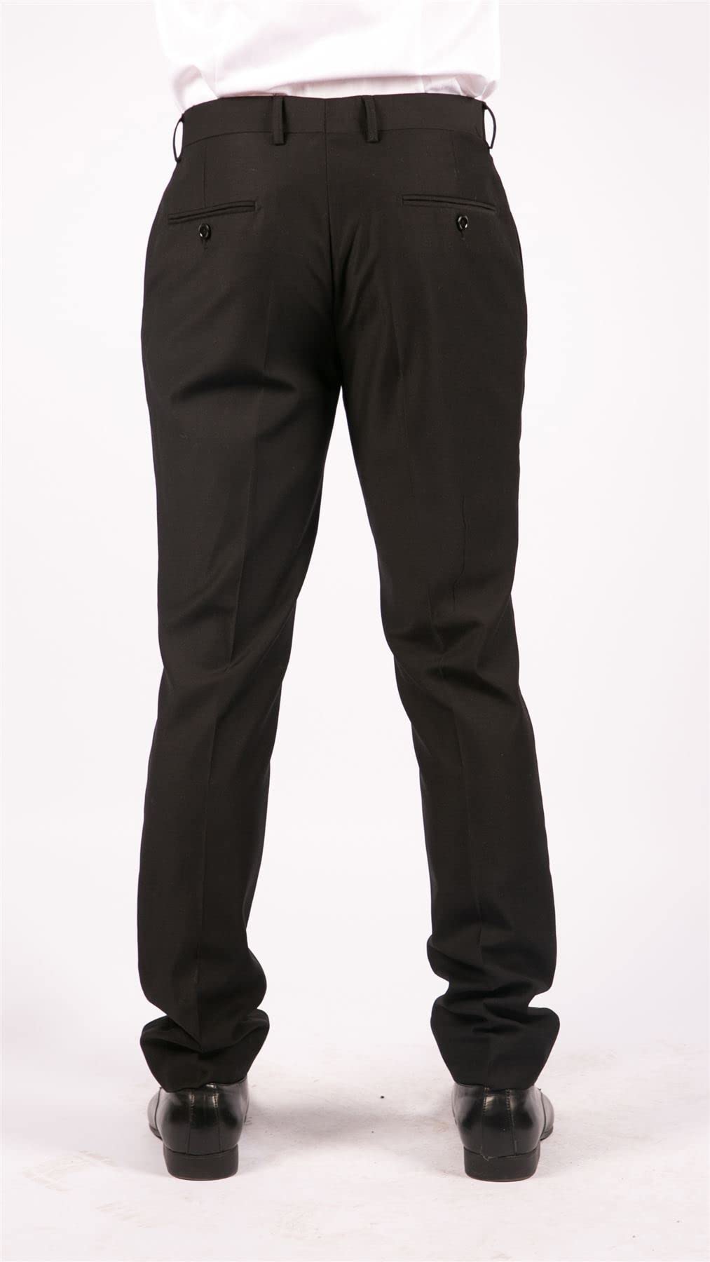 TruClothing.com Mens Pantaloni Nero Intelligente Casual Formale Lavoro Ufficio Matrimonio Prom Regolare