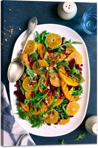 Canvas Wall Art for Living Room Pumpkin salad arugula beetroot