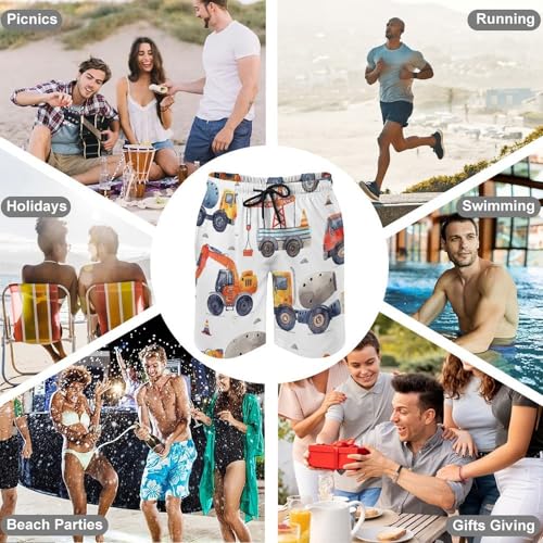 Men's Swim Trunks Quick Dry Board Shorts with Pockets Beach Shorts Truck Creative Pattern Bathing Suits for Men4