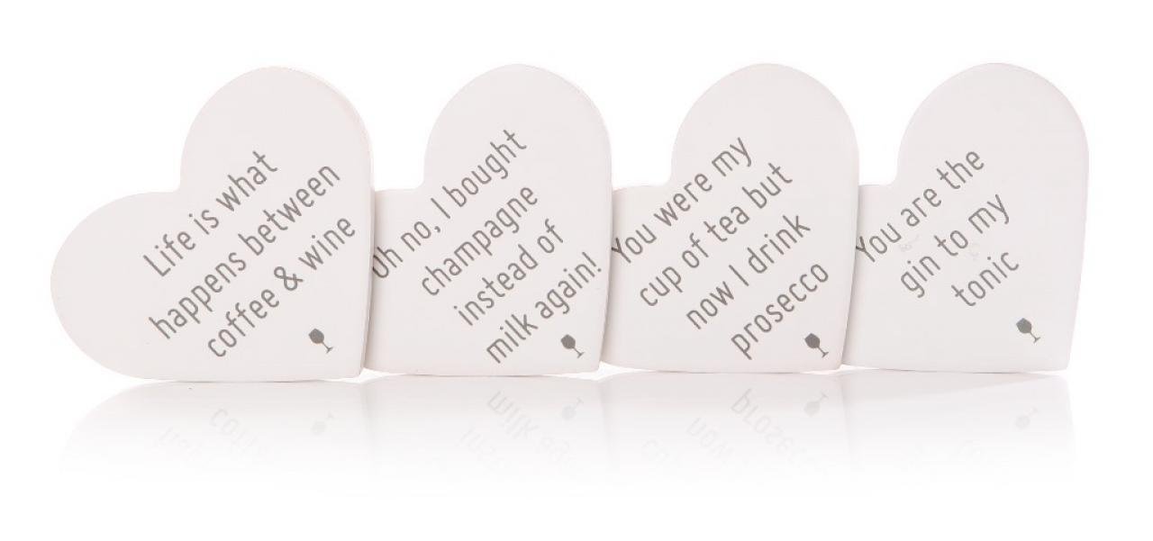 Giftwarez S/4 Love Heart Ceramic Coffee Table Mug Mat Drink Coaster Coasters Gift Set Tui