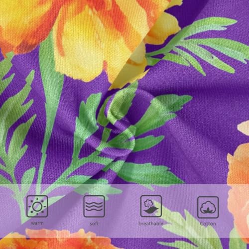 Toddler Girls Underwear 2t Cotton Panties Little Girl Fun Print Underpants Briefs Marigold Flowers Orange Purple3