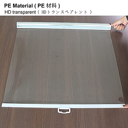 Persiana enrollable de plástico transparente para vitrina de verduras, persiana para refrigerador comercial con asa