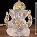 Transparent Ganesh Idol Statue for Table Top, Desktop & Home Decor | 14 cm Glass-Look Multicolor Ganpati Murti for Pooja, Home Mandir, Diwali Gift, Meditation & Calm Yoga Decor (White)