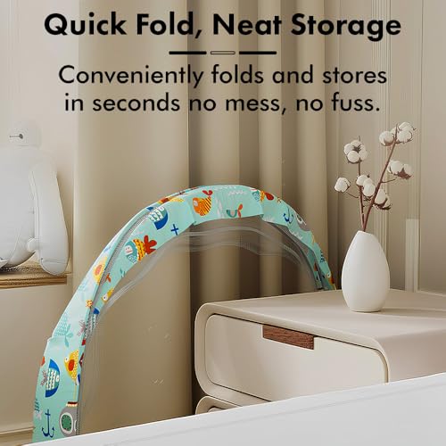 Image of StarAndDaisy Baby Mosquito net for Baby 0-12 Months for Infants, Toddlers Safe Baby, Breathable mesh-Mosquito Net for Baby's Peaceful Sleep, Baby Sleeping Mosquito net - Aqua Print