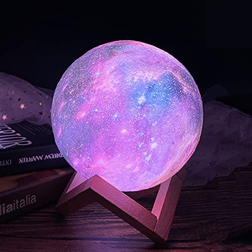 CPLA 3D Galaxy Moon Light Lava Lamp Galaxy Light Galaxy Lamp Star Moon Lamp Space Lamp 5.9 Inch 16 Colors Galaxy Lamp Space Lunar Night Lights Moon Light Globe Galaxy Space Lamp for Room Decor