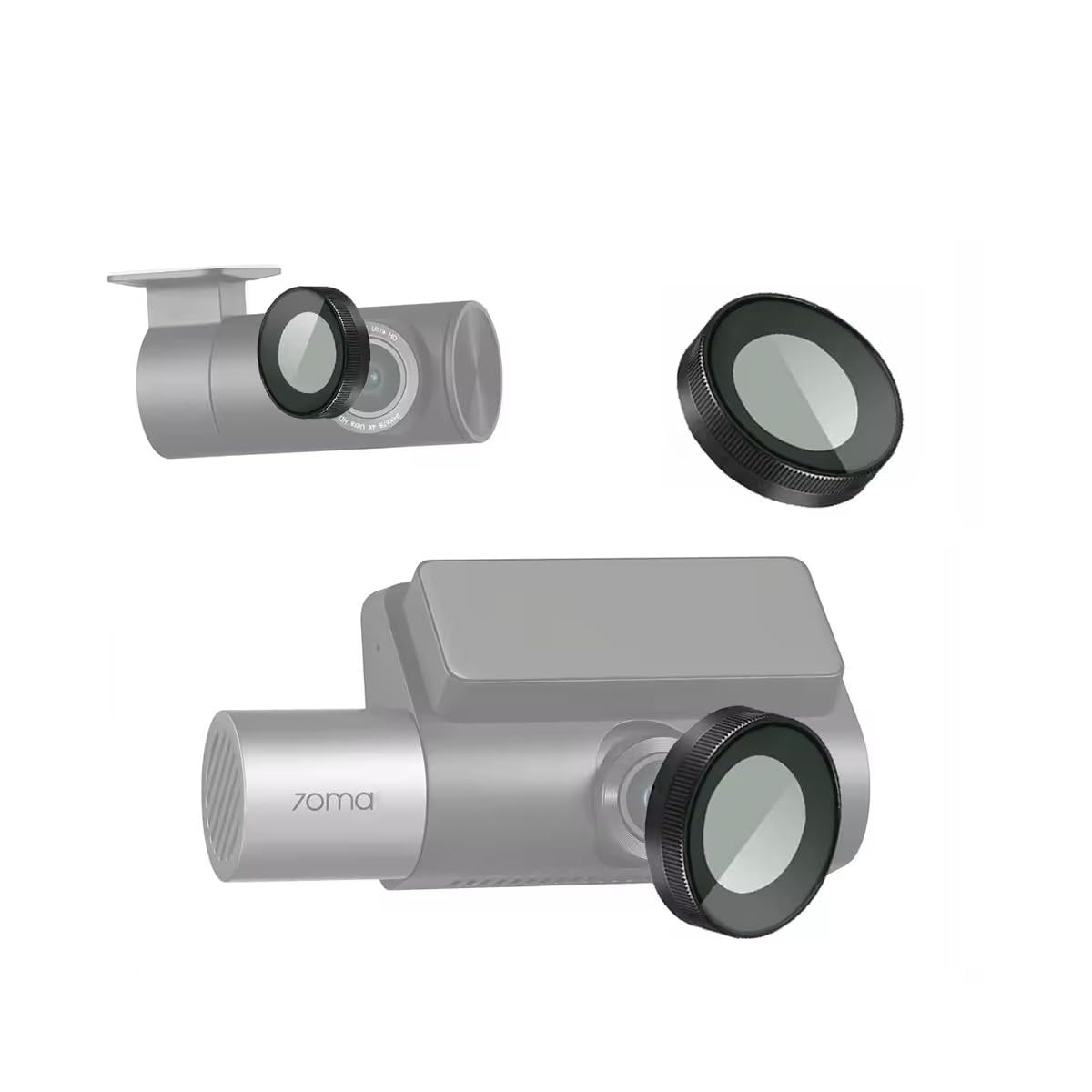 Filtr CPL T800 i zestaw filtrów CPL do tylnej kamery, czarny, szkło optyczne, kompatybilny z kamerą samochodową 70mai T800