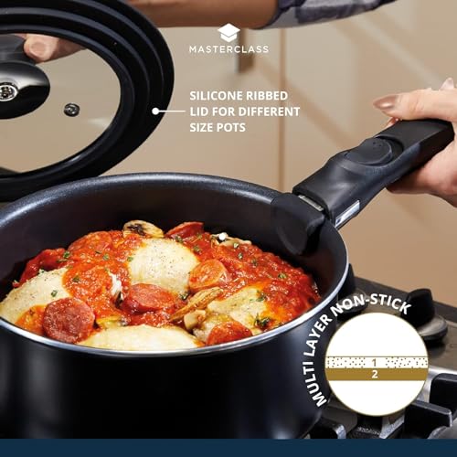 MasterClass Smart Space 3 Piece Non-Stick Induction Saucepan Set - Image 5