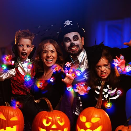 Image of 118 PCS Halloween Party Favors Bulk, 80 Rings, 14 Brooches, 12 Necklaces, 12 Bracelets,Halloween Toys for Kids, Glow in the Dark Toys, Bulk Halloween Goodie Bag Fillers, Halloween Party Supplies