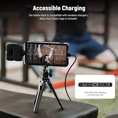 Image of NEEWER S25 Ultra Phone Cage, Mobile Video Rig Phone Stabilizer with 67mm Filter Adapter, 17mm Lens Backplate, T Mount Lens Adapter, Compatible with Samsung Galaxy Moment T Series Lenses, PA082