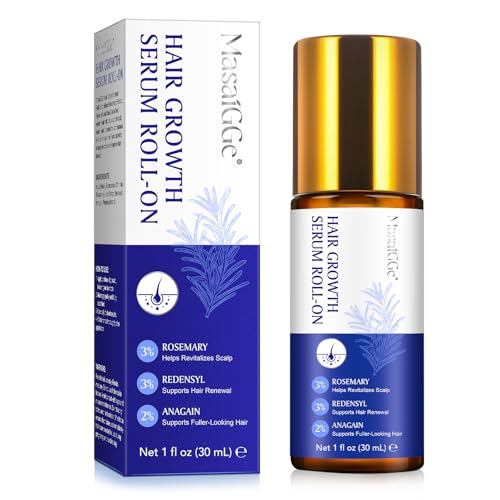 Suero Crecimiento Capilar Roll-On 60 ml, Suero Anticaída Cabello con Redensyl, Biotina, Anagain y Aceite de Romero,Hair Growth Serum, Cuidado del Cuero Cabelludo para Cabello Fino y Debilitado, Unisex
