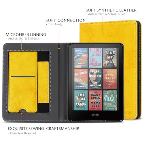 Image of CoBak Case with Stand for Ebook Readers - Durable PU Leather Cover with Auto Sleep Wake, Card Slot, Hand Strap Feature Kindle Paperwhite case