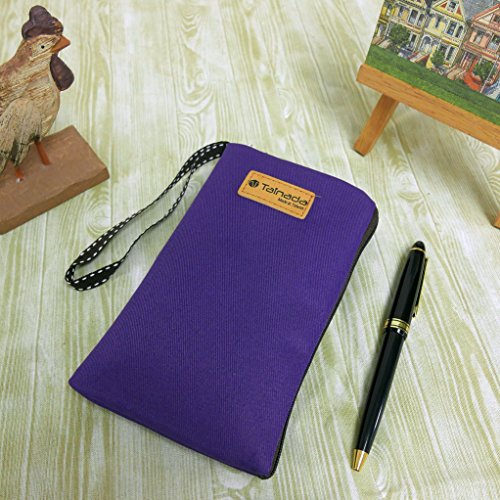 Image of Women Universal Phone Wristlet Wallet Pouch, Tainada Dual Slots Zipper Purse Carry Case Bag for iPhone 17 /16 Pro Max, Air, 16 Plus; Samsung S25+, S24 FE, A56 (Purple) | Lightweight water-repellent purse with padded shockproof cushion; Fits most smartphones, cards & cash; Daily essentials