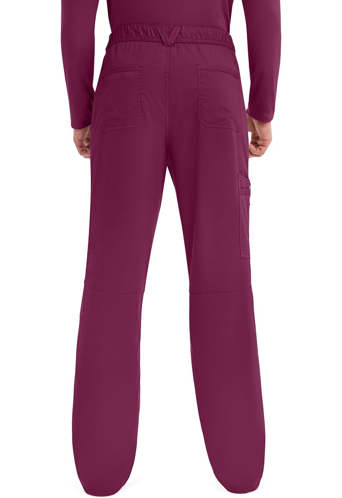 Cherokee Women Scrubs Set Workwear Revolution WW670 V-Neck Top & WW140S Fly Front Pant, Wine- S Top / M Short Pant