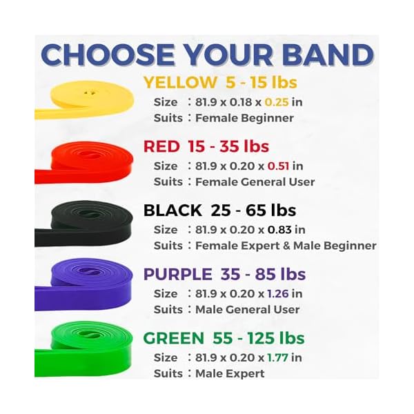 LEZER Resistance Bands - Pull Up Bands for Home Gym Fitness, Stretching, Physical Therapy & Training - Includes Instruction - Image 2