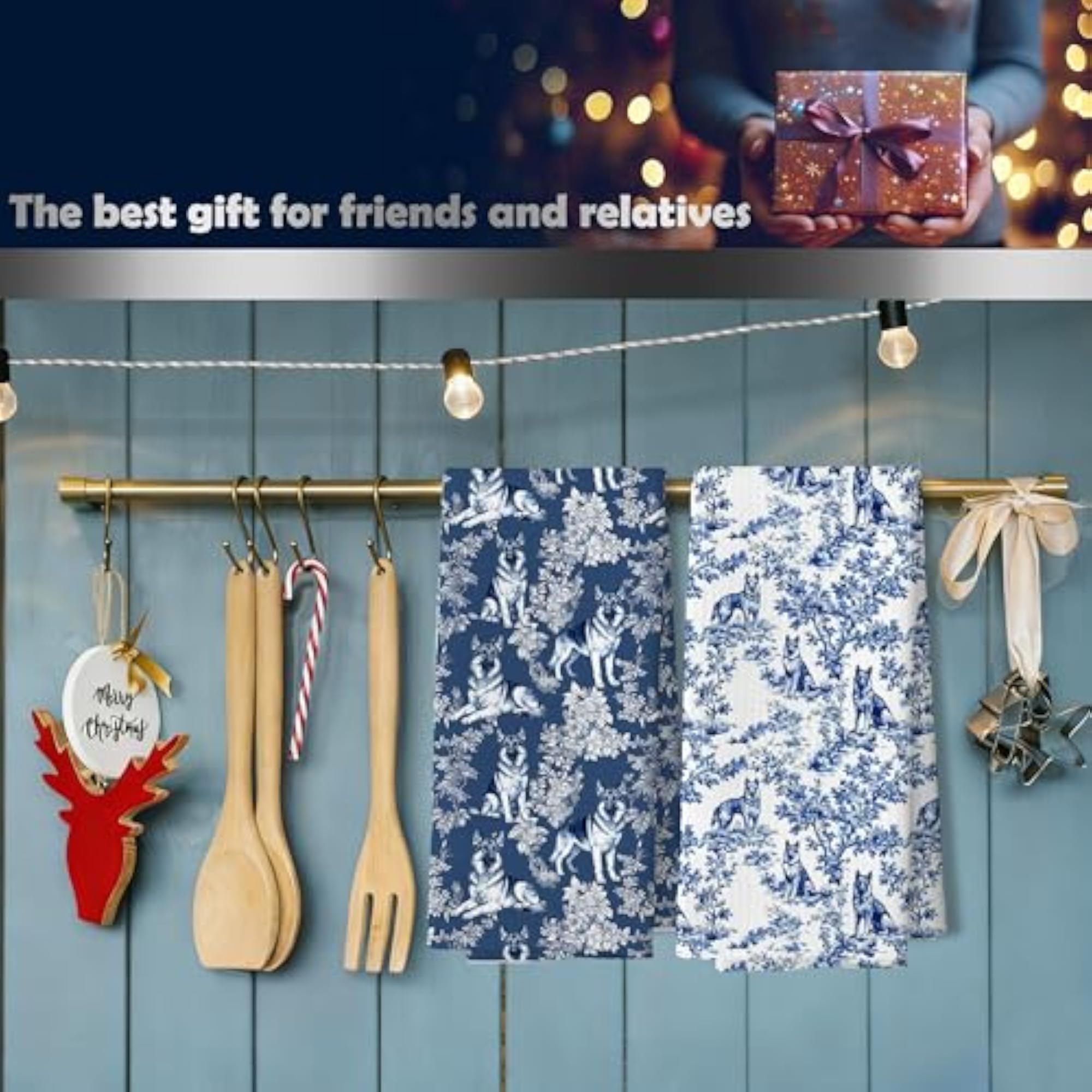 Chinoiserie German Shepherd Gifts Kitchen Towels, Decor