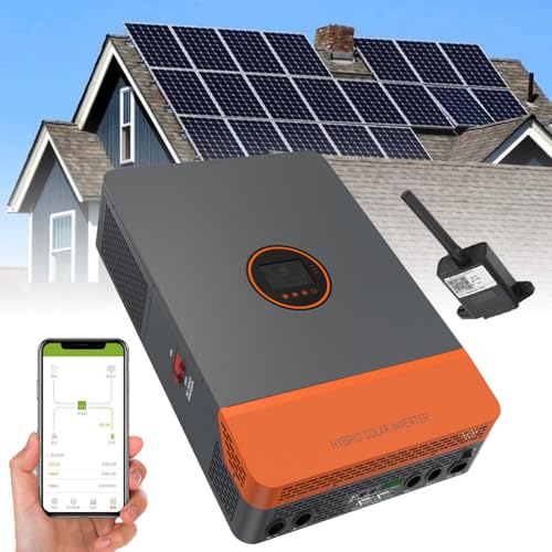 IYUESQ Inversor Solar híbrido de Fase Dividida de 1 kW (48 V CC a 110 V/220 V CA), Doble MPPT-MAX Pv 500 V, 4 Modos de Carga + Control Mediante aplicación