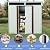 6FT x 5FT Outdoor Storage Shed, Heavy Duty Galvanized Steel Garden Shed with Sloped Roof, Sliding Lockable Doors, Punched Vents & Foundation Kit, Weather Resistant Tool Shed, White with Window