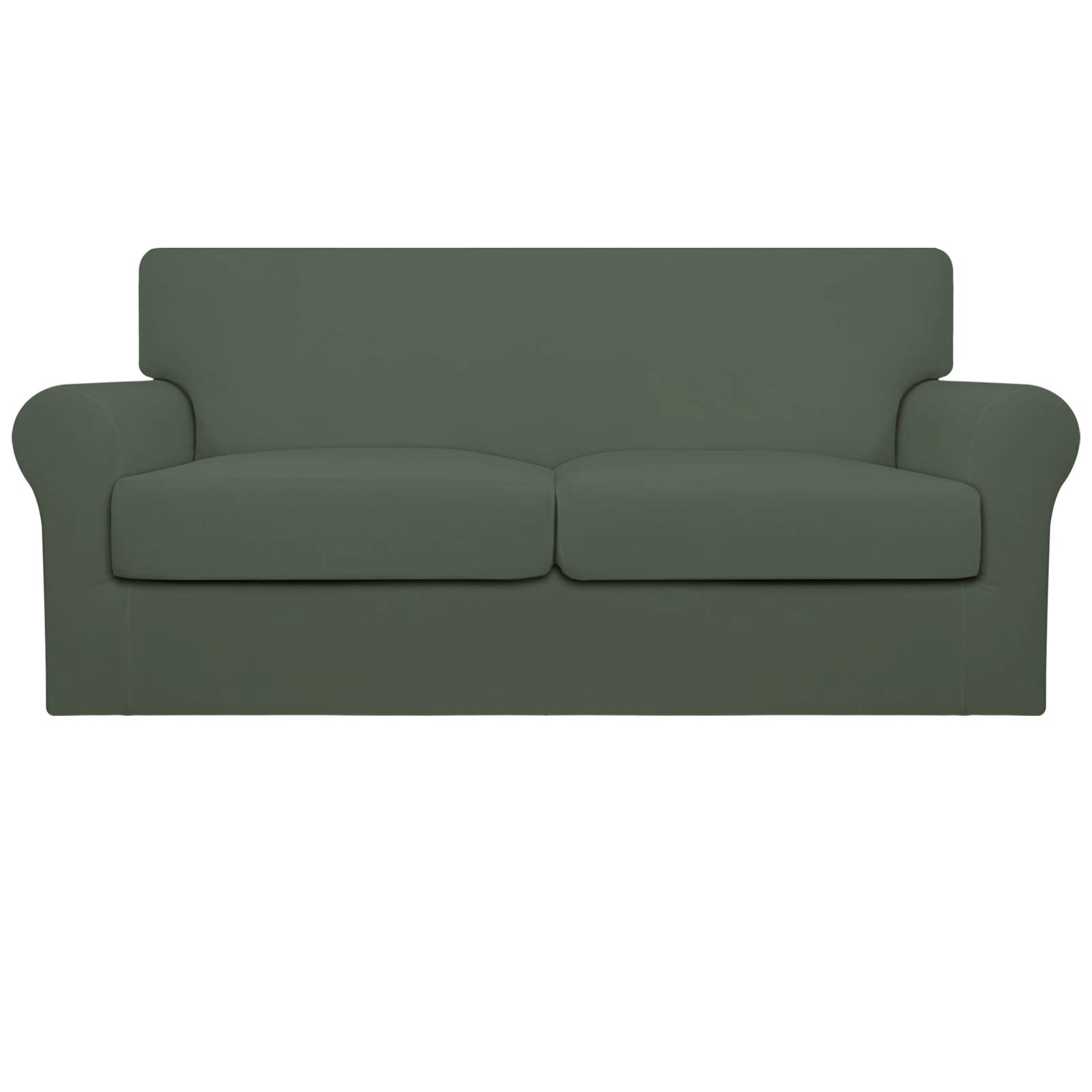 Easy-Going Oversized 3 Pieces Stretch Fleece Soft Loveseat Couch Cover for Pets - Washable Sofa Slipcover for 2 Separate Cushion Couch - Elastic