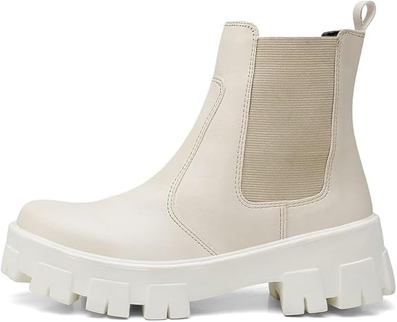 Bota Coturno Tratorada Feminina Com Elástico Lateral Confortável Moderna Estilosa – Outono Inverno Moda Casual