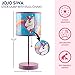 Idea Nuova JoJo Siwa Unicorn Stick Table Kids Lamp Metal with Pull Chain, Themed Printed Decorative Shade