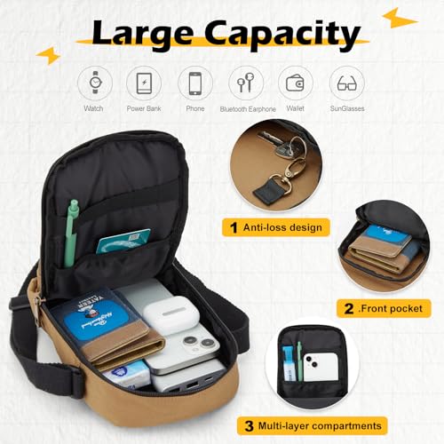 Image of SEAFEW Mini Crossbody Bag Shoulder Bag for Men, Small Messenger Satchel Bag for Women