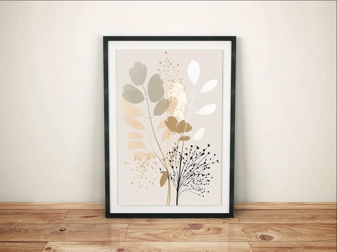 Rumlly Minimalist Boho Wall Art Abstract Branches flowers Modern Canvas Poster for Living Room Bedroom Decor(70x100cm/Frameless)