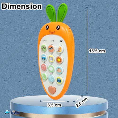 Image of FunBlast Cartoon Musical Mobile Phone for Kids, Mobile with Light & Sound Toys for Babies | Educational Toys for Kids 3+ Years /Boys /Girls-1 Unit (Orange)