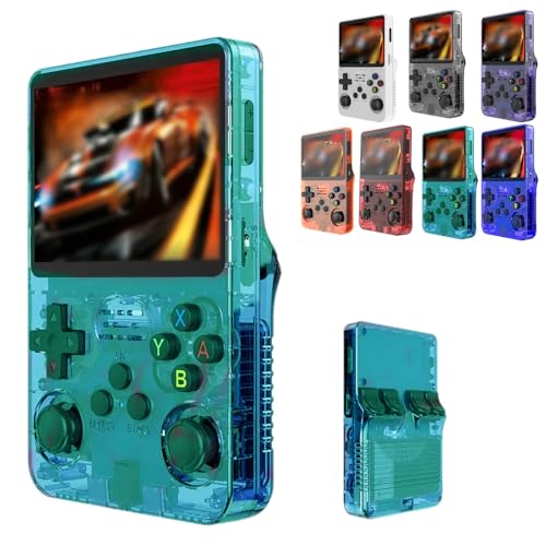 Keyboy Game Console, 2024new Portable Retro Video Game Console,Handheld Game Console, Retro Handheld Game Console Built in 20000+ Games (Translucent Green, 64G)