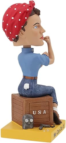 Miniatura 4 de Royal Bobbles Rosie The Riveter Bobblehead, figura realista de poliresina premium, número de serie único, detalles exquisitos