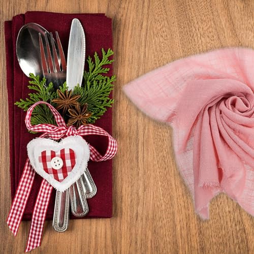Set de 6 Servilletas de Tela Reutilizables de Algodón Rosa miniatura 5