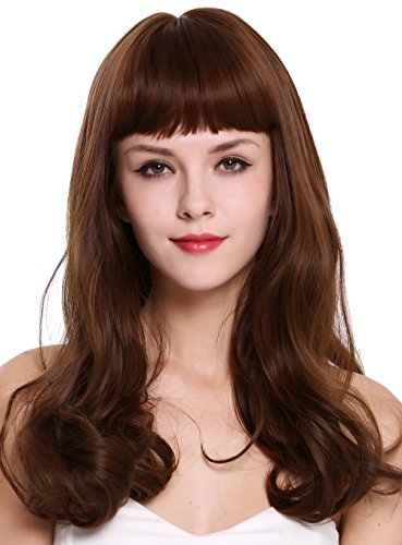 WIG ME UP, C8140-8/30 Quality women's wig lady long wavy curly fringe maroon brown mix, Ash brown and copper brown mix (8/30)