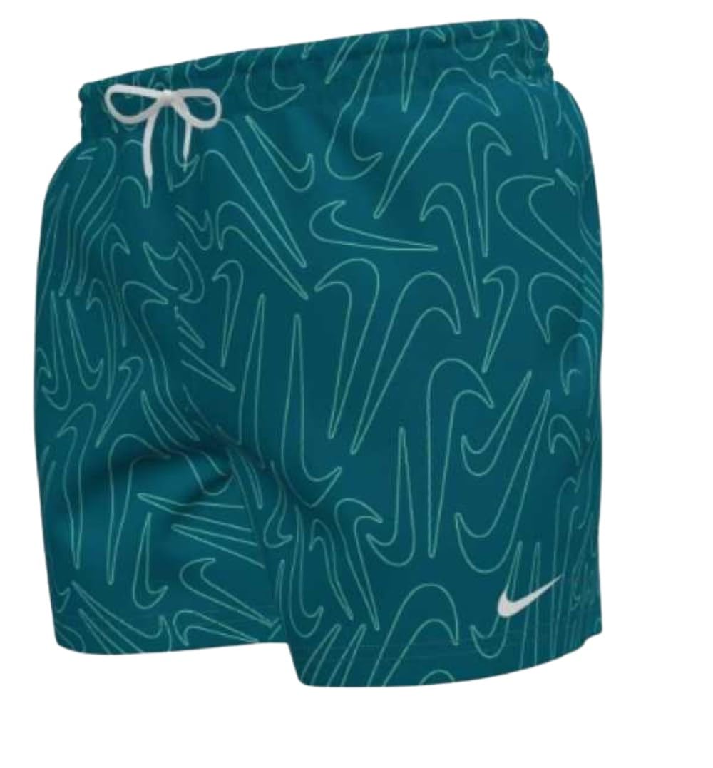 Nike Nike Swim Breaker Tossed Swoos 5" Volley Short Green Abyss Swim Trunks Unisex - Adulto