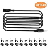 [page_title]-EFISH 5M (16.40ft) DC Netzteil Verlängerungskabel,5.5mm x 2.1mm für DC Netzteil,LED-Streifenlicht,Überwachungskamera,Auto,Monitor,IP-Kamera,DVR,AHD-Gleichstromkabel,Gleichstromkabel(Schwarz)