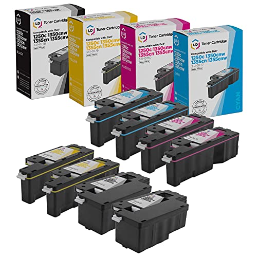 Ld Compatible Toner Cartridge Replacement For Dell Color Laser 1250C 1350 1760 High Yield (2 Black, 2 Cyan, 2 Magenta, 2 Yellow, 8-Pack) #TOP18