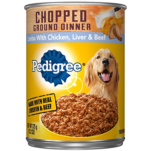 PEDIGREE Adult Canned Wet Dog Food Chopped Ground Dinner Combo with Chicken, Beef