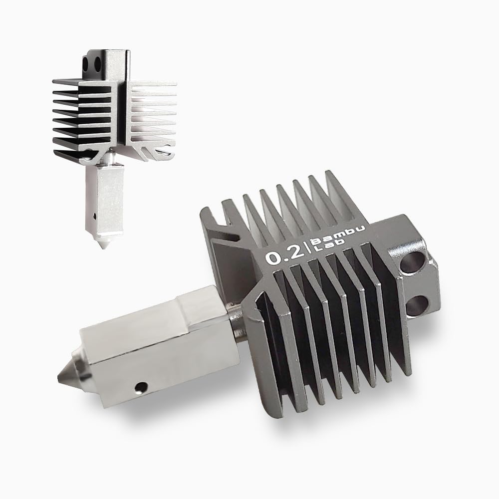 Bamboo Lab Original Hotend Kits with Stainless Steel Nozzle, Fit for Bambu Lab X1 Series and P1 Series Compatible with P1P P1S X1C X1E 3D Printers 0.2mm
