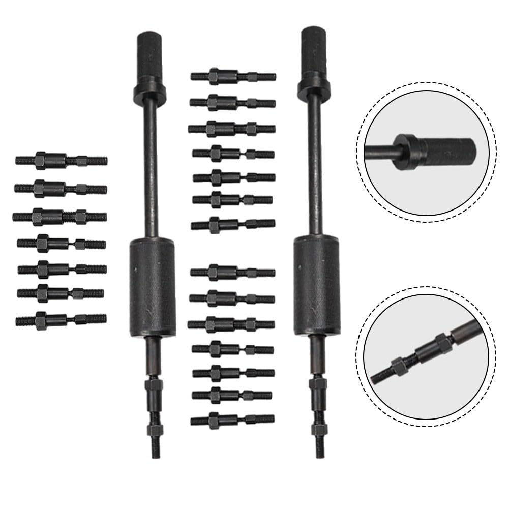 Juego de herramientas manuales para extracción de pasadores cónicos roscados internos y externos, 3 mm a 12 mm, martillo extractor mecánico con construcción de metal